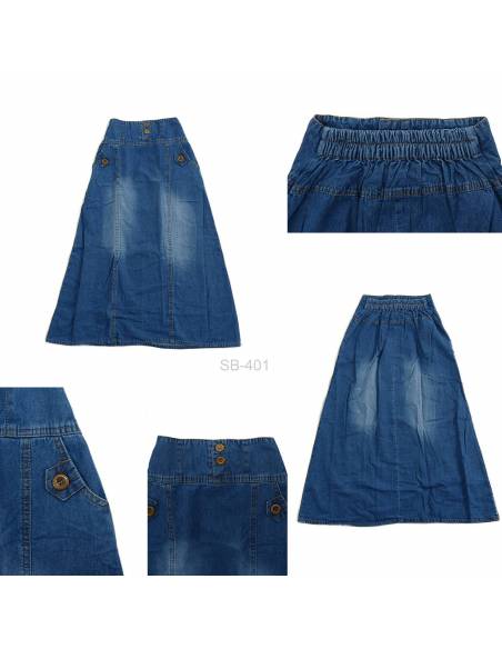 Rok Panjang Jeans Anak Cewek Little Miss 14-20