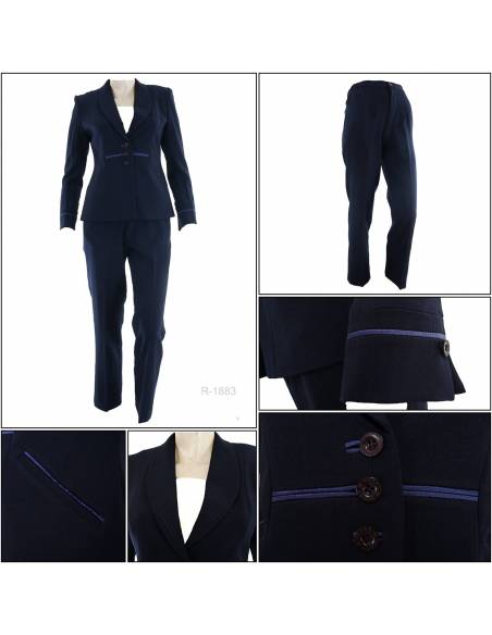 Setelan Jas Kantoran Cewek Biru Tua Vonna XS-L