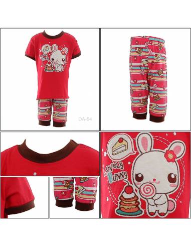 Setelan/One Set Baju Tidur/Piyama Anak Cewek Lengan Pendek GW 10-14