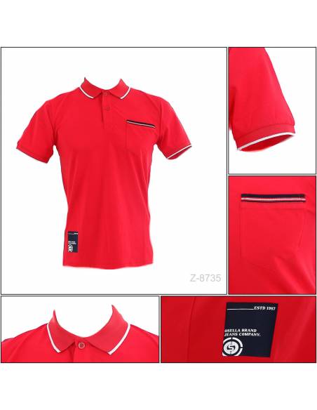 Kaos Kerah Cowok Stretch Lengan Pendek Osella M-XL