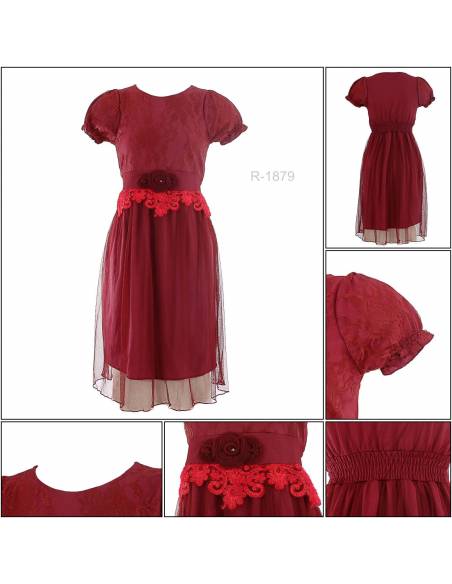 Dress Cewek Lengan Pendek Aleo All Size