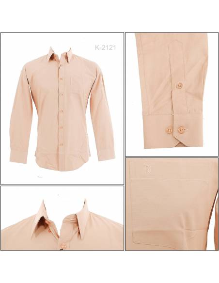 Kemeja Formal Cowok Lengan Panjang Coklat Muda Rita Ricci 14,5-16,5