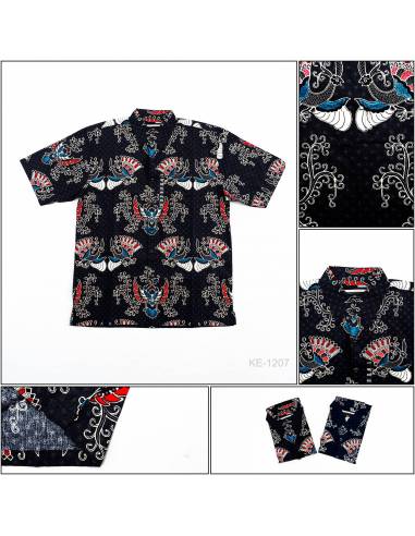 Kemeja Batik Cowok Regular Lengan Pendek Silomide 2XL-3XL Big Size