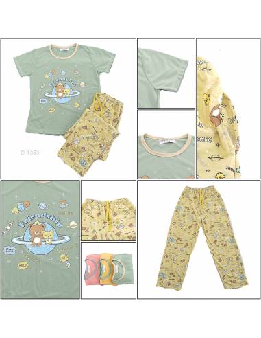 Setelan/One Set Baju Tidur/Night Gown Cewek Lengan Pendek Anne Claire All Size