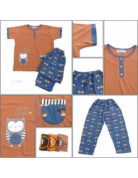 Setelan/One Set Baju Tidur/Night Gown Cewek Lengan Pendek Anne Claire XL-2XL