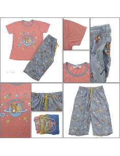 Setelan/One Set Baju Tidur/Night Gown Cewek Lengan Pendek...