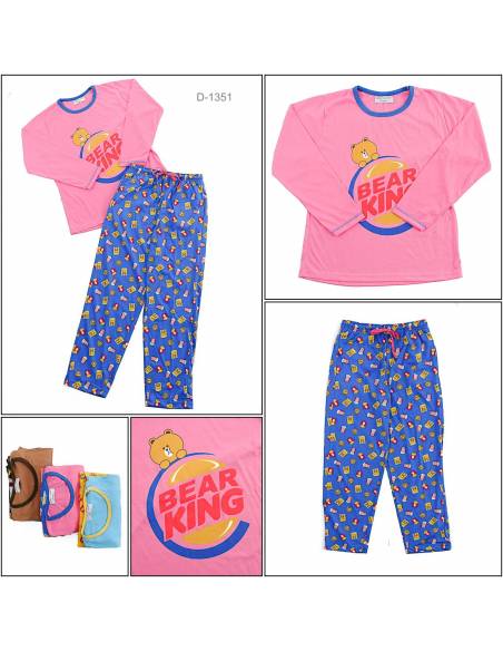 Setelan/One Set Baju Tidur/Night Gown Cewek Lengan Panjang Anne Claire All Size