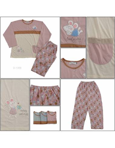 Setelan/One set Baju Tidur/Night Gown Cewek Lengan Panjang Anne Claire XL-XXL