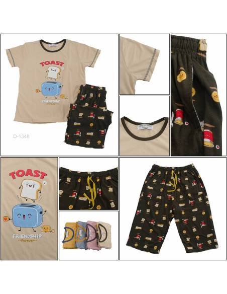 Setelan/One Set Baju Tidur/Night Gown Cewek Lengan Pendek Anne Claire All Size