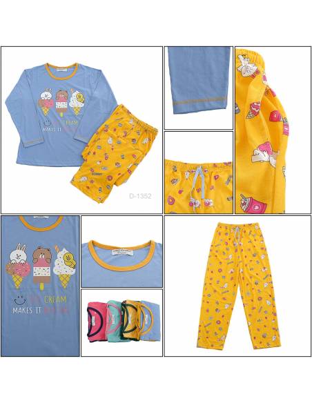 Setelan/One Set Baju Tidur/Night Gown Cewek Lengan Panjang Anne Claire All Size