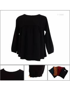 Atasan Blus Cewek Polos Lengan Panjang Jeff All Size