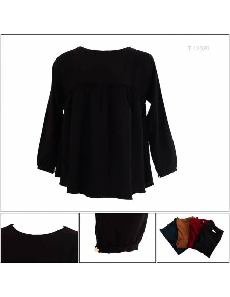 Atasan Blus Cewek Polos Lengan Panjang Jeff All Size