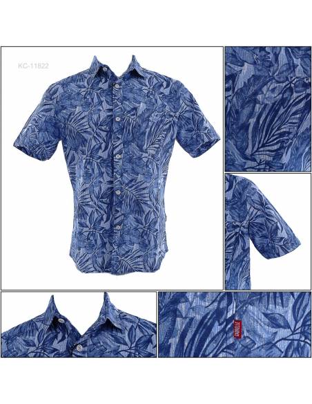 Kemeja Cowok Slim Fit Lengan Pendek Gabrielle S-XL