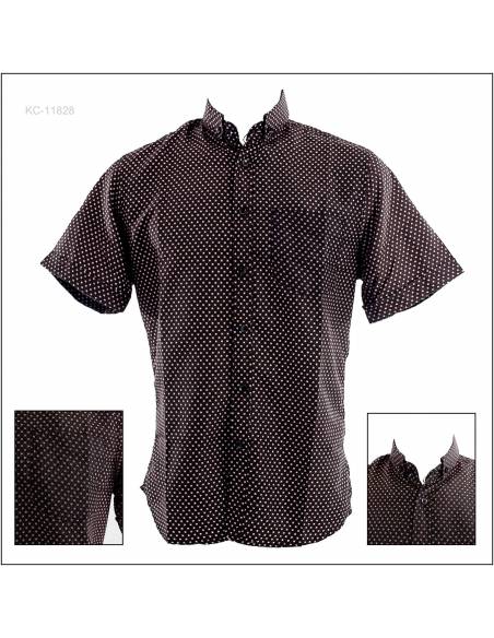 Kemeja Cowok Slim Fit Lengan Pendek Volup M-XL