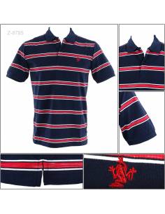 Kaos Kerah Cowok Salur Lengan Pendek Osella M-XL