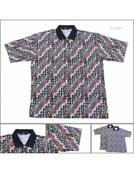 Kaos Kerah Cowok Motif Lengan Pendek What's Up 8-14