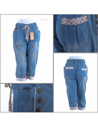 Celana Pendek/ Shorts Jeans 7/8 Biru Muda Shishang Li Ren