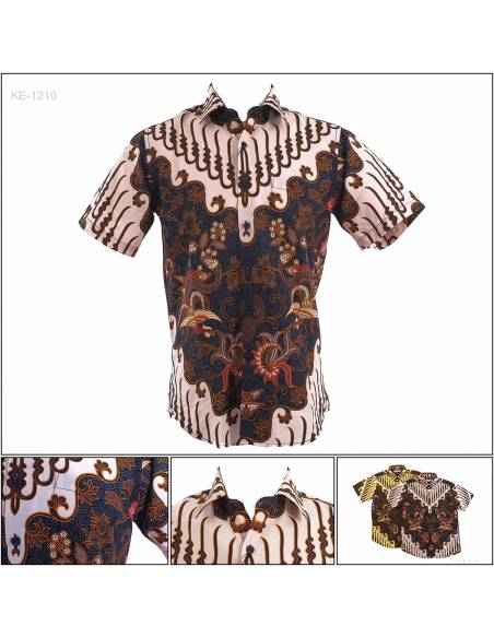 Kemeja Batik Cowok Slim Fit Lengan Pendek Hanspeter M-XL