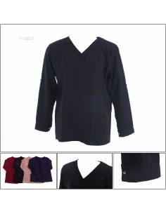 Atasan Blus Cewek Polos Lengan Panjang Jeff All Size