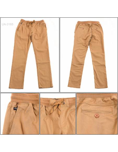 Celana Panjang Katun Slim Fit Cowok Rib Kolor Arvada M-XL