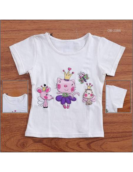 Obral Kaos Oblong Anak Cewek Lengan Pendek All Size
