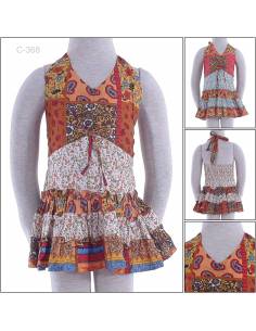 Dress Batik Anak Cewek Tanpa Lengan Beble S-M