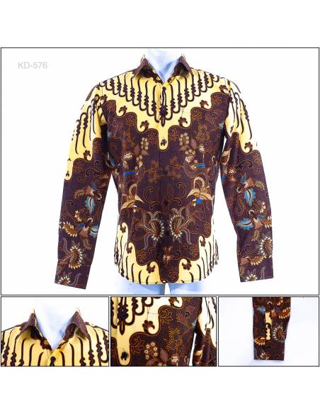 Kemeja Batik Cowok Slim Fit Lengan Panjang Hanspeter M-XL