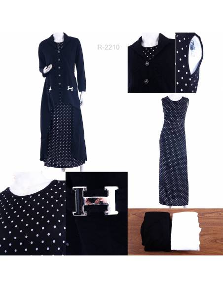 Long Dress Cewek Tanpa Lengan dan Cardigan Jessbec