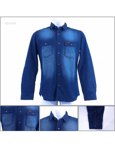 Kemeja Jeans Cowok Lengan Panjang Lois M-XL
