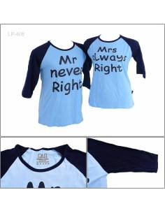 Kaos Oblong Reglan Couple Lengan Panjang7/8 CAN All Size