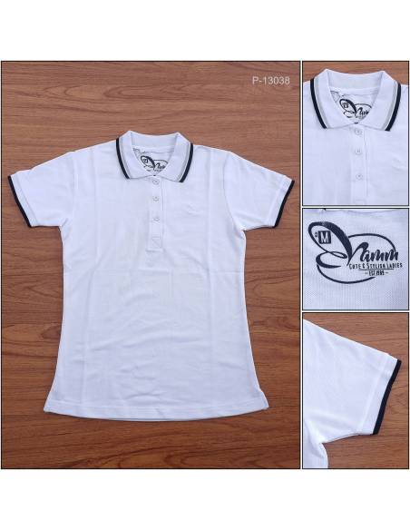 Kaos Kerah Cewek Lengan Pendek Mamm S-XL