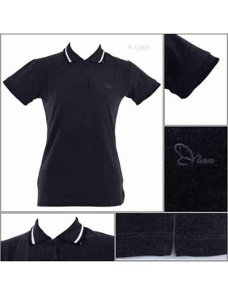 Kaos Kerah Cewek Lengan Pendek Mamm S-XL