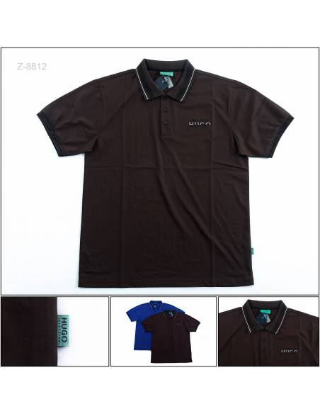 Kaos Kerah Cowok Polos Lengan Pendek Hugo 2XL-3XL