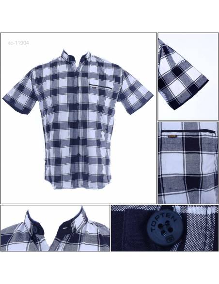 Kemeja Cowok Slim Fit Lengan Pendek Top Ten M-XL