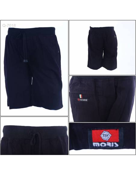 Celana Pendek Katun Cowok Polos Rib Kolor Moris 35-40