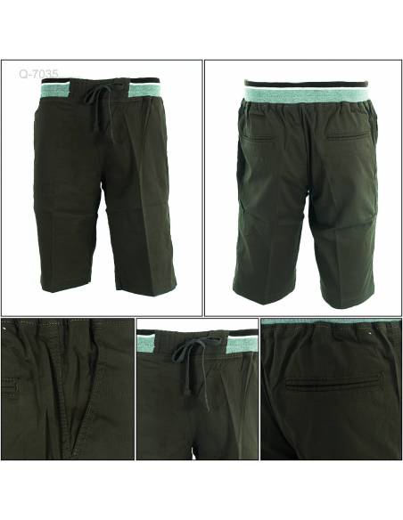 Celana Pendek Katun Cowok Polos Rib Kolor Maxmillian M-XL