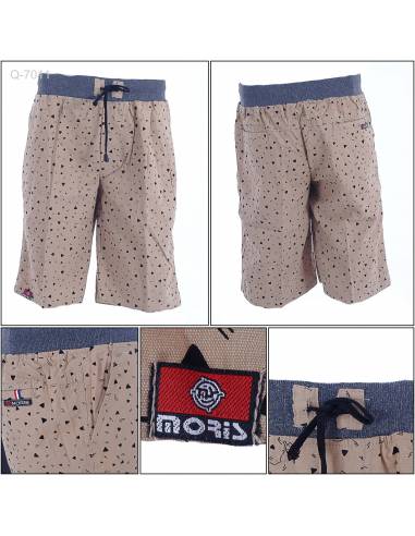Celana Pendek Katun Cowok Motif Rib Kolor Moris 29-34