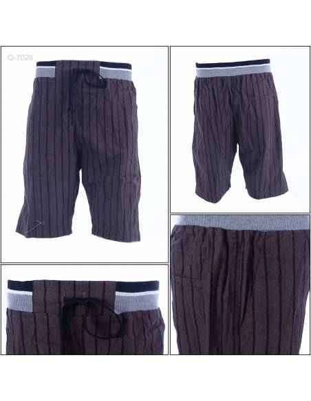 Celana Pendek Katun Cowok Salur Rib Kolor Maxmillian L-XL