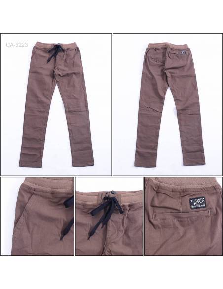 Celana Panjang Katun Slim Fit Cowok Rib Kolor Twenty Two S-XL