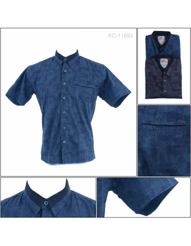 Kemeja Cowok Slim Fit Lengan Pendek Maxmillian M-XL