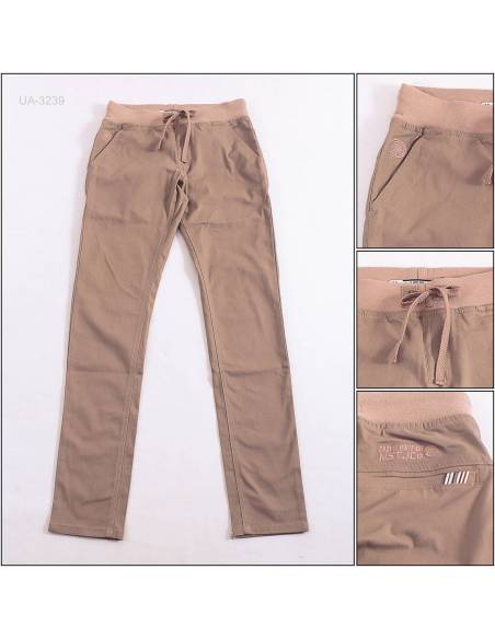 Celana Panjang Katun Slim Fit Cowok Rib Kolor MST 28-32