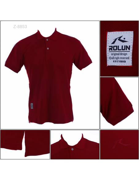 Kaos Kerah Cowok Polos Lengan Pendek Rolun 2L-4L
