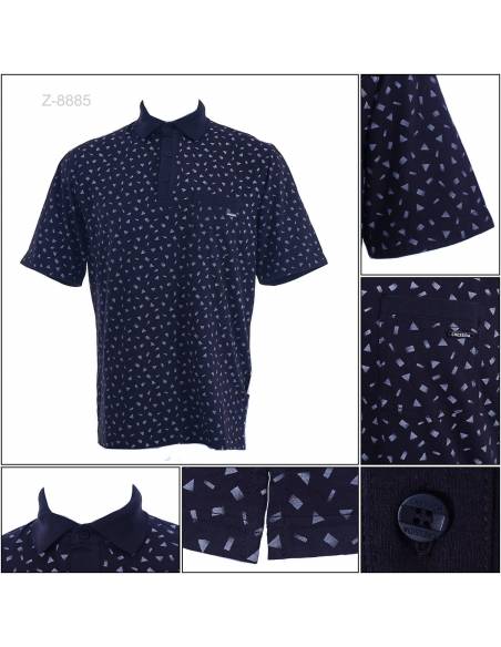 Kaos Kerah Cowok Motif Lengan Pendek Cressida L-XL