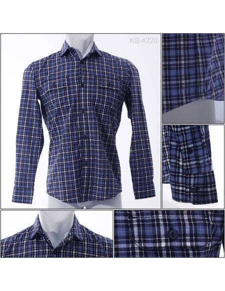 Kemeja Cowok Slim Fit Lengan Panjang Gabrielle S-XL