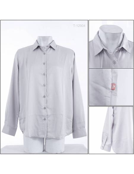 Atasan Blus Cewek Polos Lengan Panjang Red Up L-XL