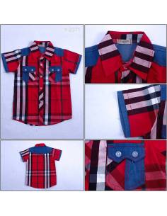 Kemeja Anak Cowok Lengan Pendek Burberry XL