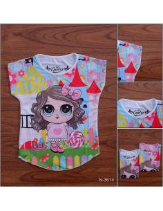 Kaos Anak Cewek Lengan Pendek M-L