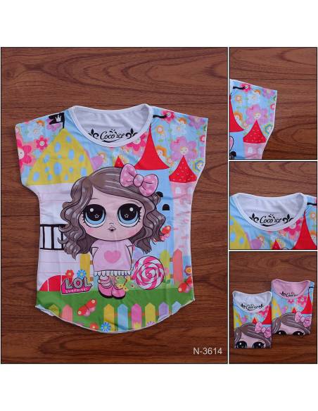 Kaos Anak Cewek Lengan Pendek M-L