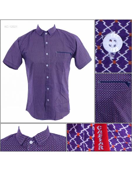 Kemaja Cowok Lengan Pendek Caesar M-XXL