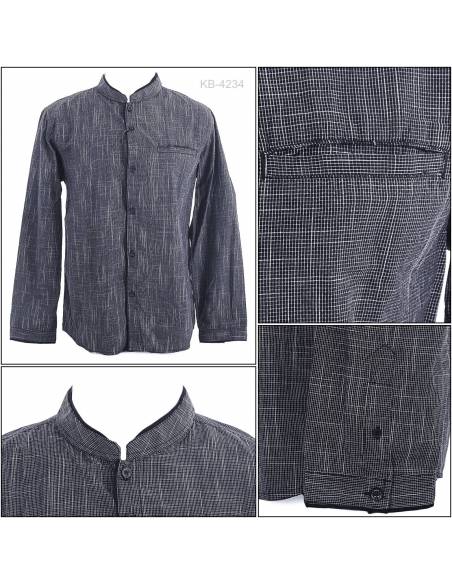 Kemeja Koko Cowok Lengan Panjang Slim Fit Gabrielle XL